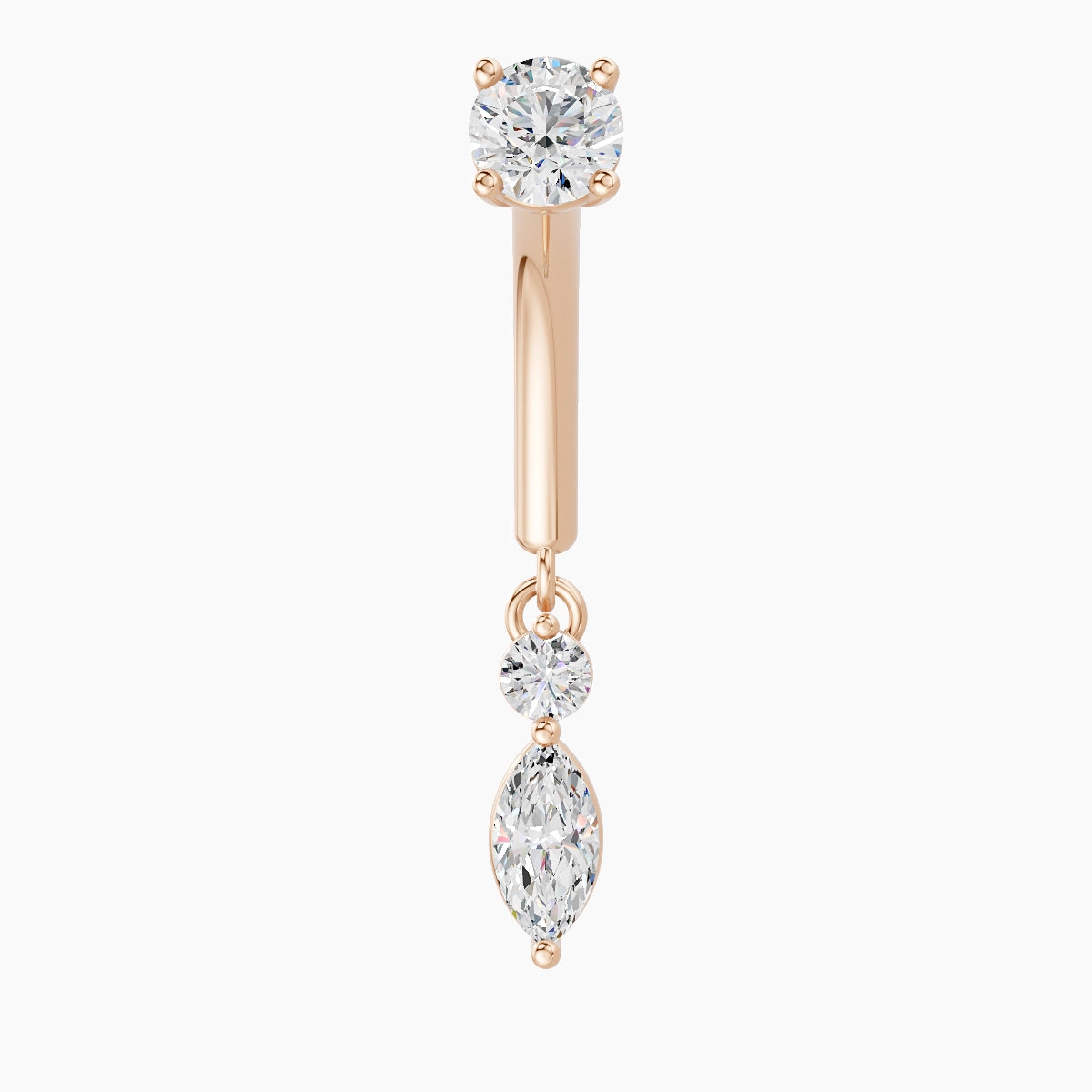 Thea | 18k Rose Gold 8 mm Diamond Rook Piercing