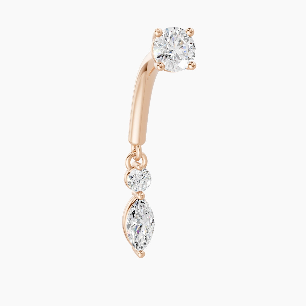 Thea | 18k Rose Gold 8 mm Diamond Rook Piercing