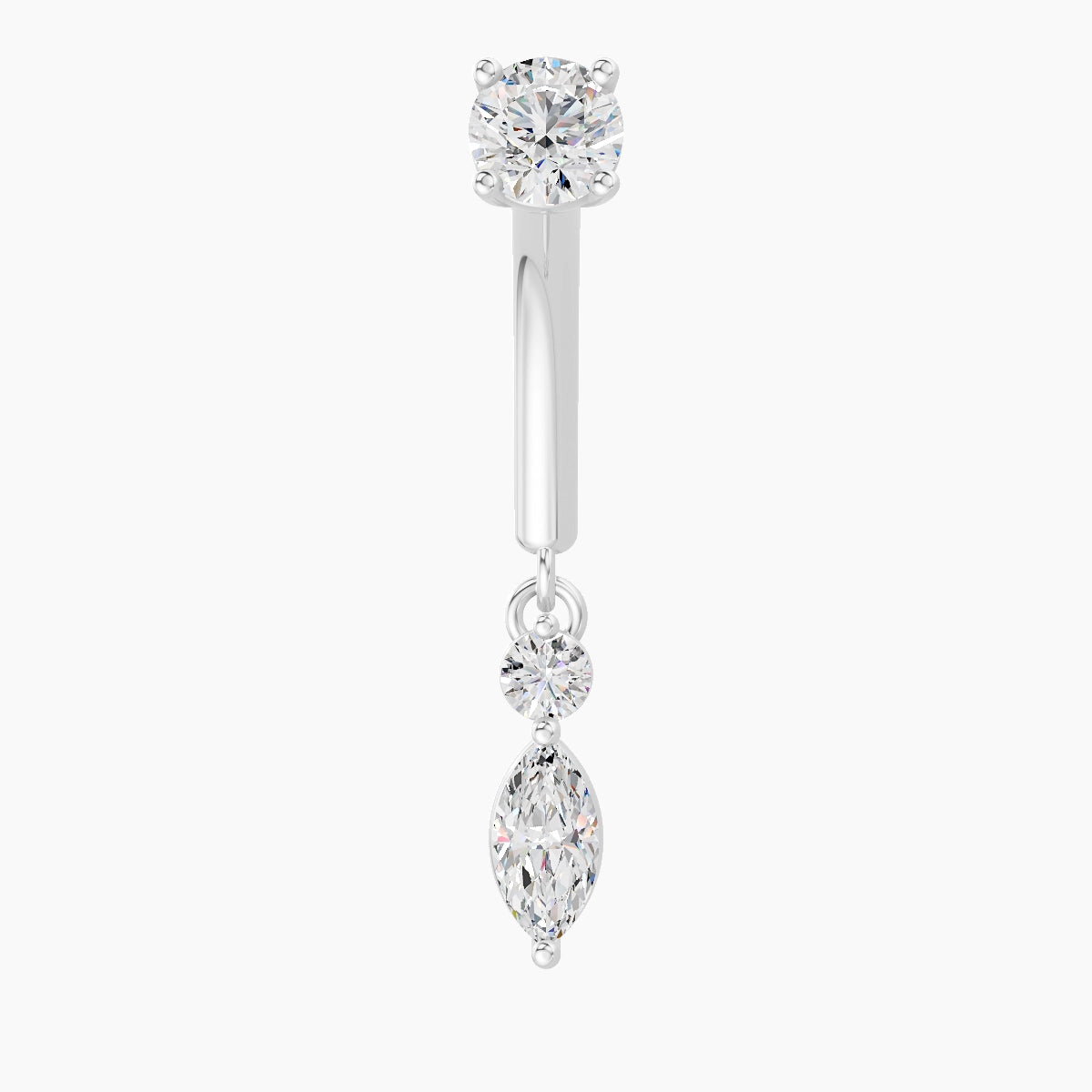 Thea | 18k White Gold 8 mm Diamond Rook Piercing