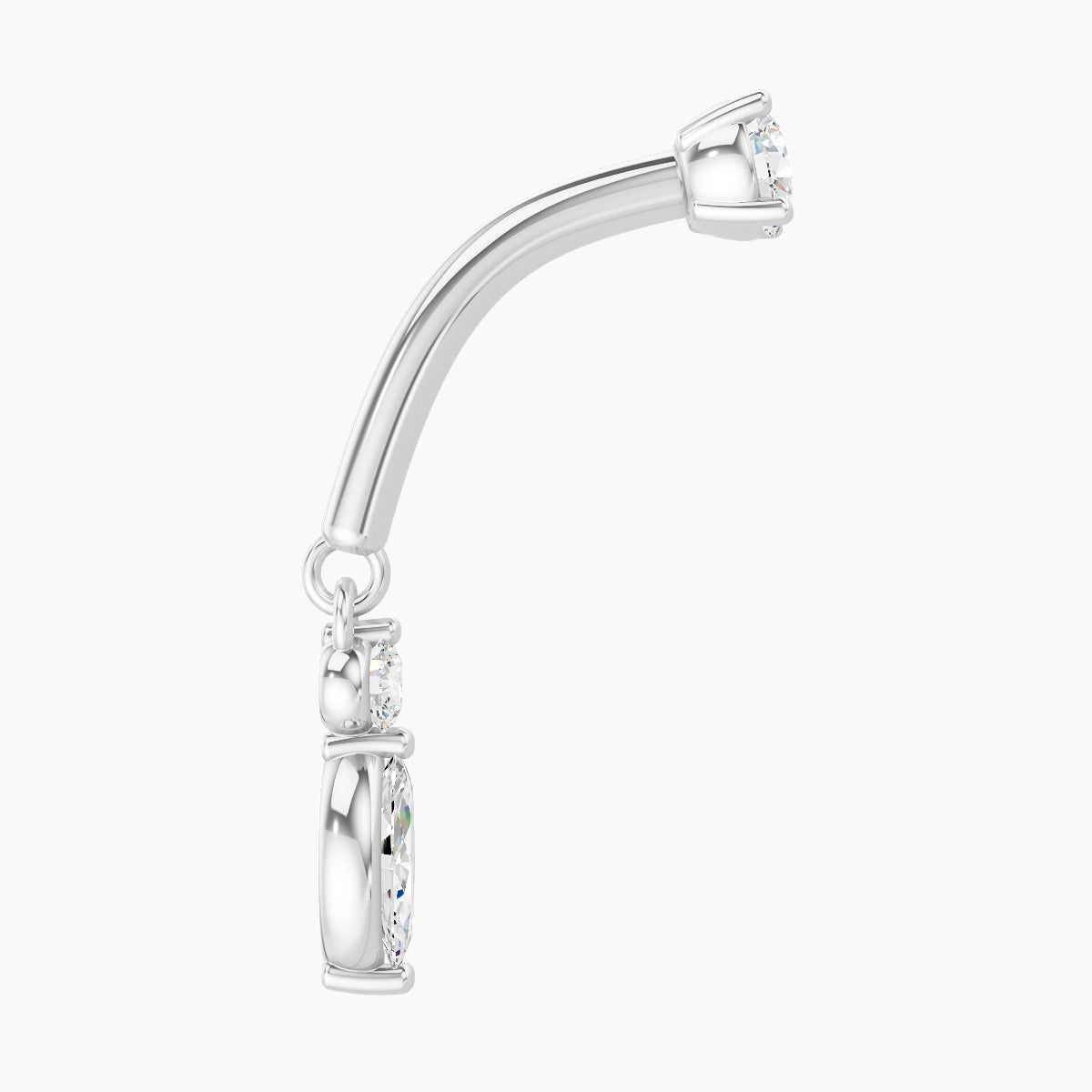 Thea | 18k White Gold 8 mm Diamond Rook Piercing