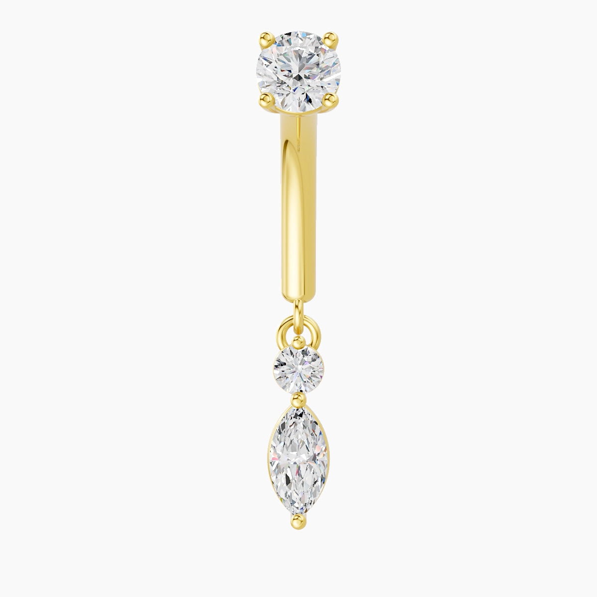 Thea | 18k Yellow Gold 8 mm Diamond Rook Piercing