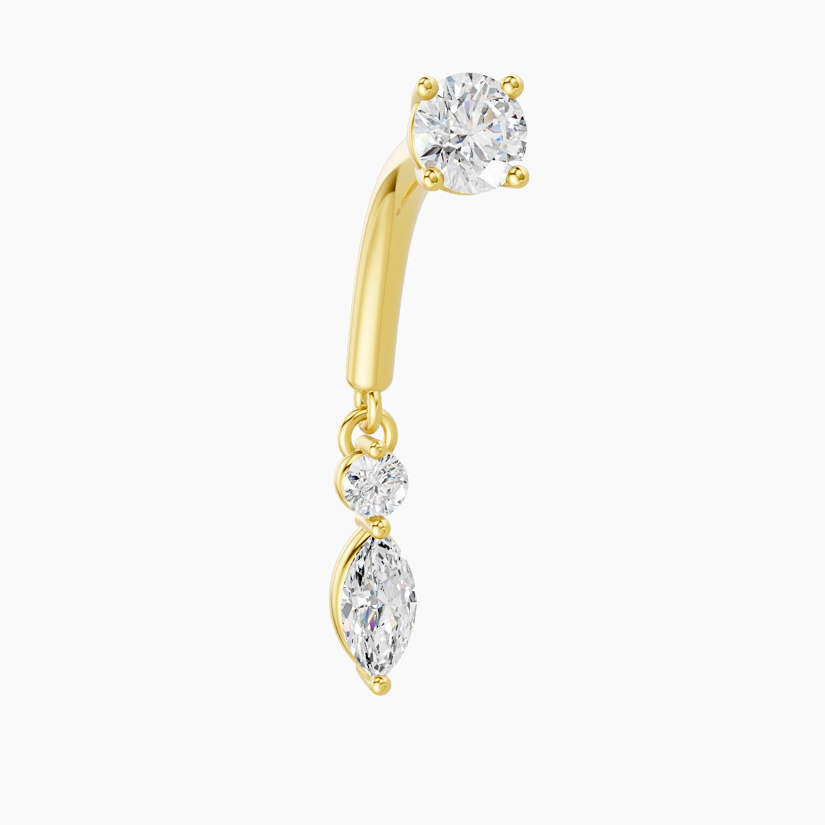 Thea | 18k Yellow Gold 8 mm Diamond Rook Piercing