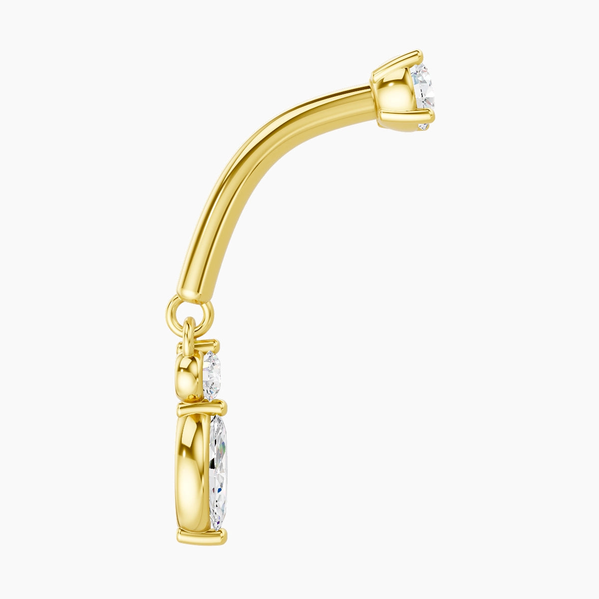 Thea | 18k Yellow Gold 8 mm Diamond Rook Piercing