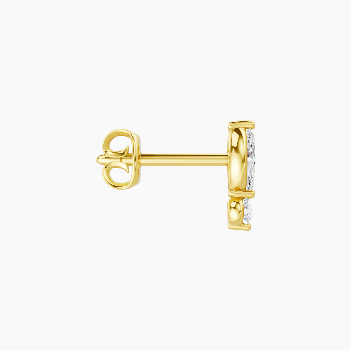 Thea | 18k Yellow Gold 7 mm Diamond Earring