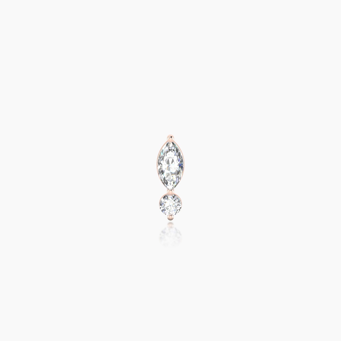 Thea | 18k Rose Gold 7 mm Diamond Earring