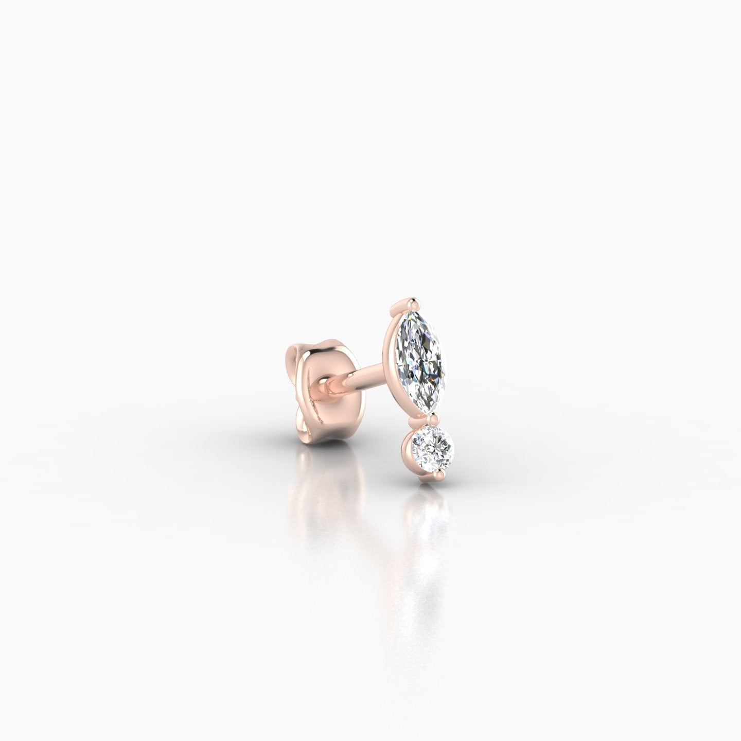 Thea | 18k Rose Gold 7 mm Diamond Earring