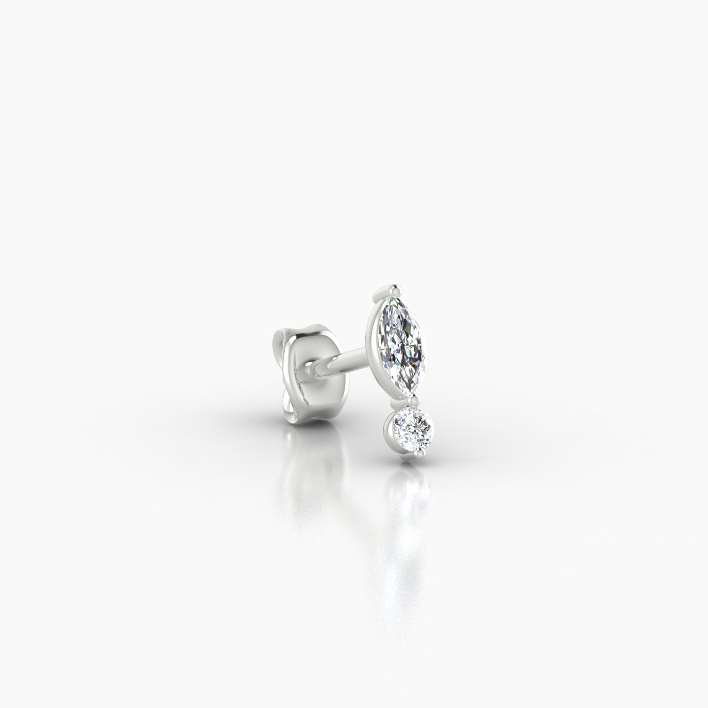 Thea | 18k White Gold 7 mm Diamond Earring