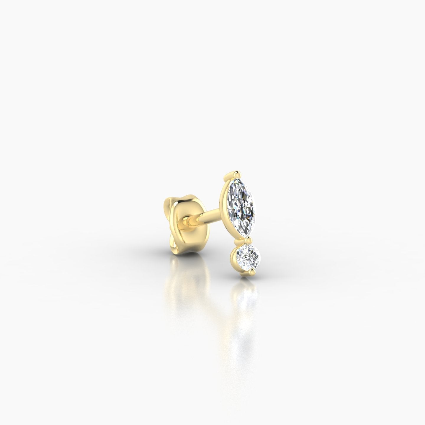 Thea | 18k Yellow Gold 7 mm Diamond Earring