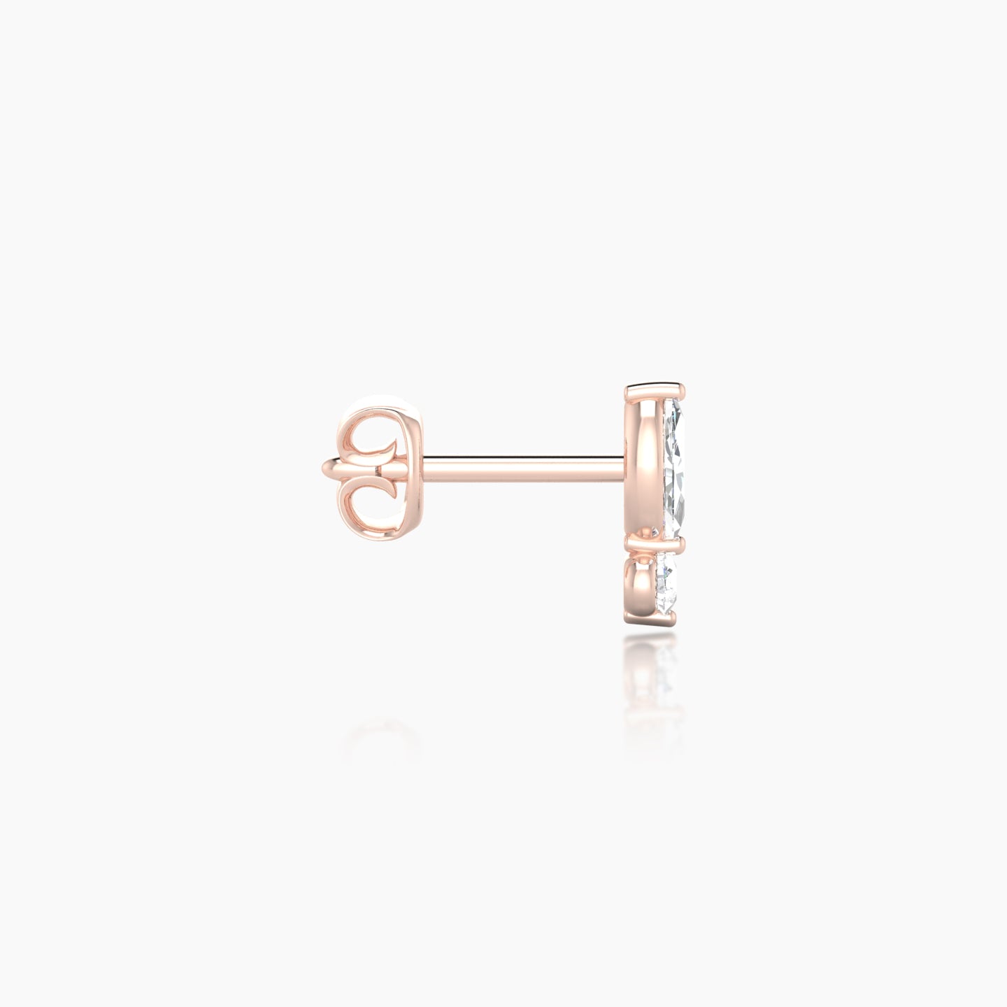 Thea | 18k Rose Gold 7 mm Diamond Earring