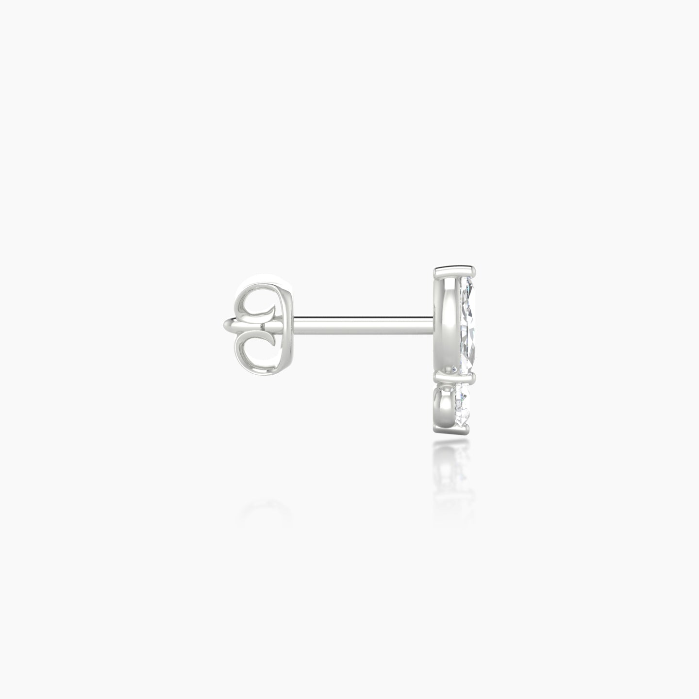 Thea | 18k White Gold 7 mm Diamond Earring