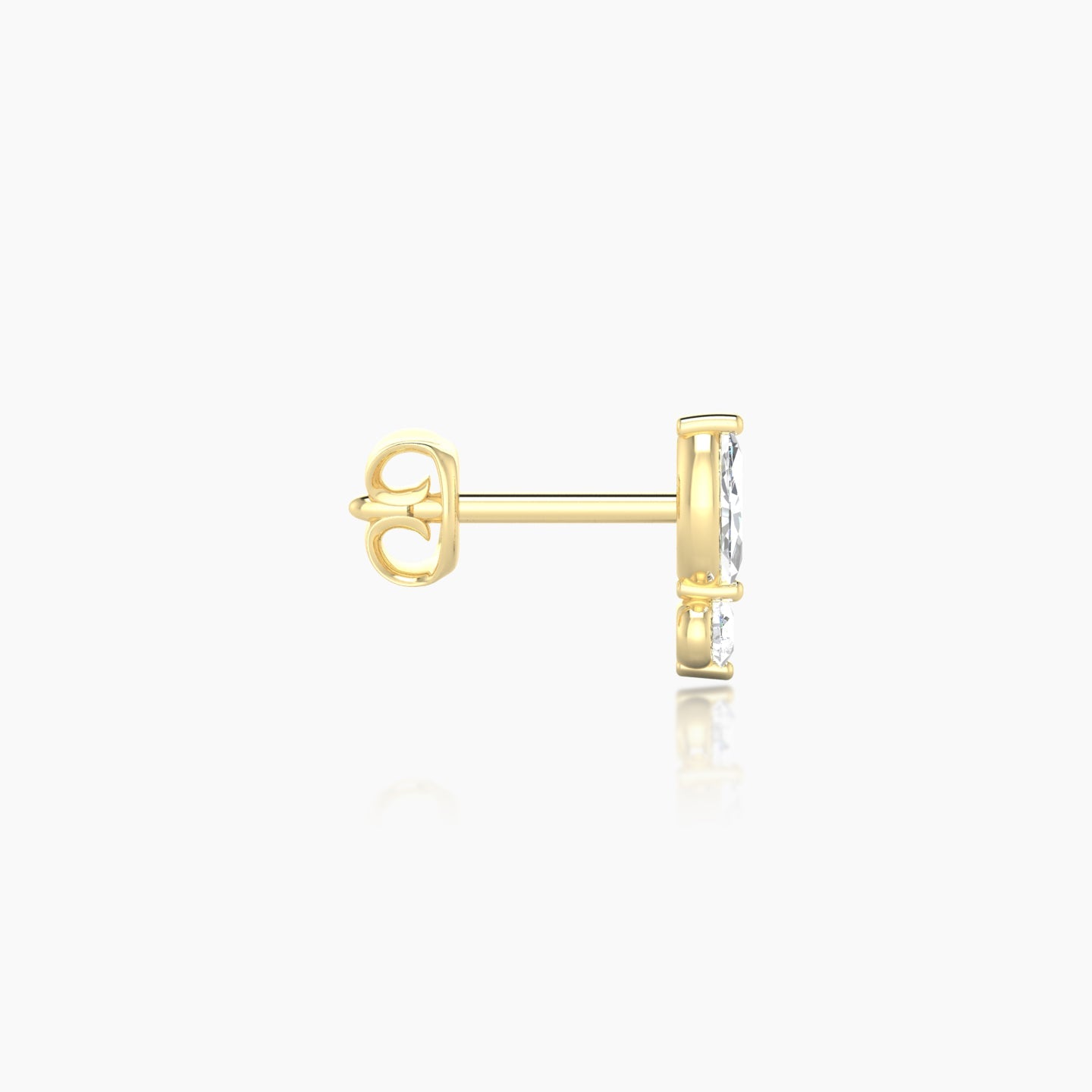 Thea | 18k Yellow Gold 7 mm Diamond Earring