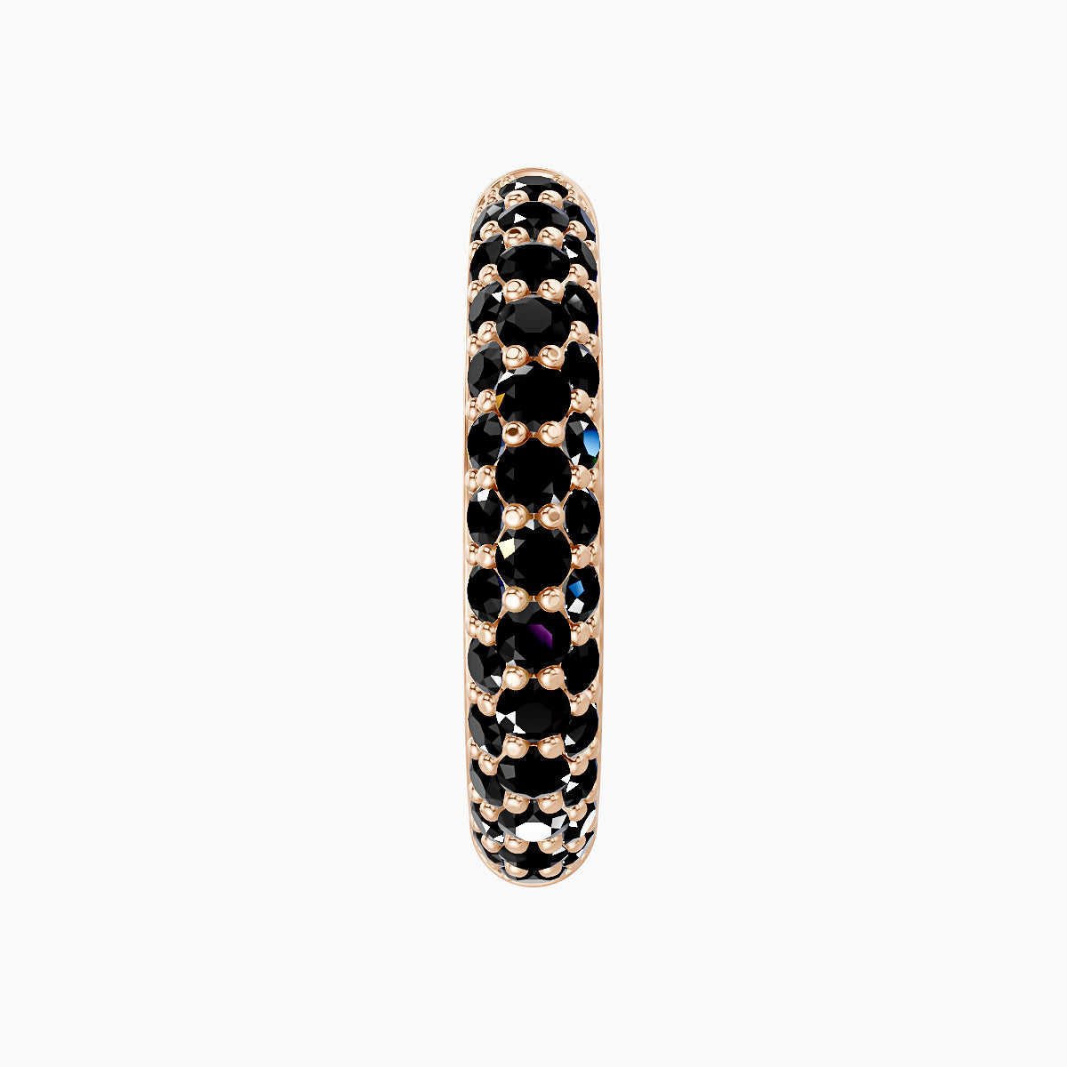 Theia | 18k Rose Gold 11 mm Pave Black Diamond Hoop Piercing