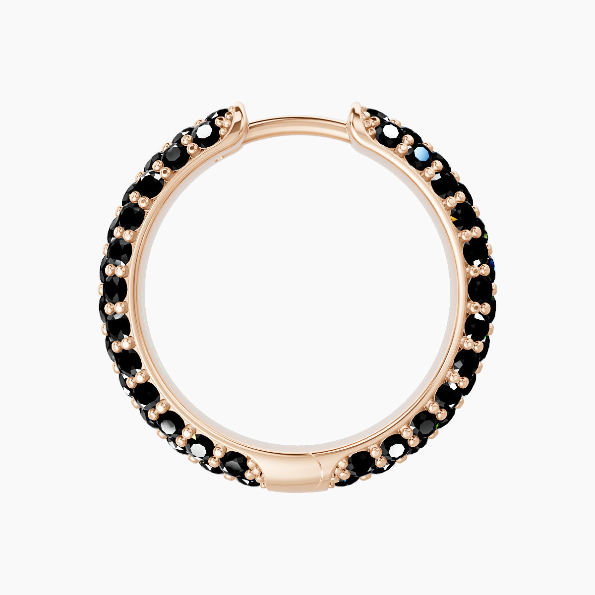 Theia | 18k Rose Gold 11 mm Pave Black Diamond Hoop Piercing