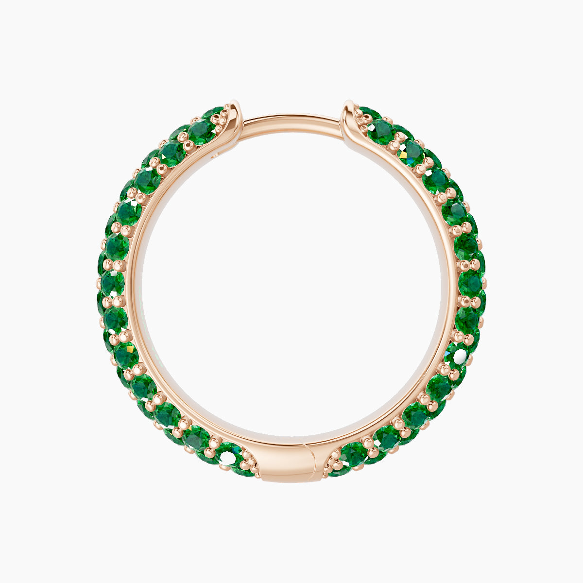 Theia | 18k Rose Gold 11 mm Pave Emerald Hoop Piercing