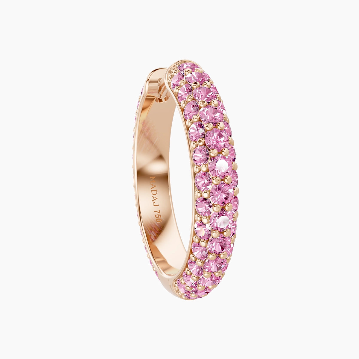 Theia | 18k Rose Gold 11 mm Pave Pink Sapphire Hoop Piercing