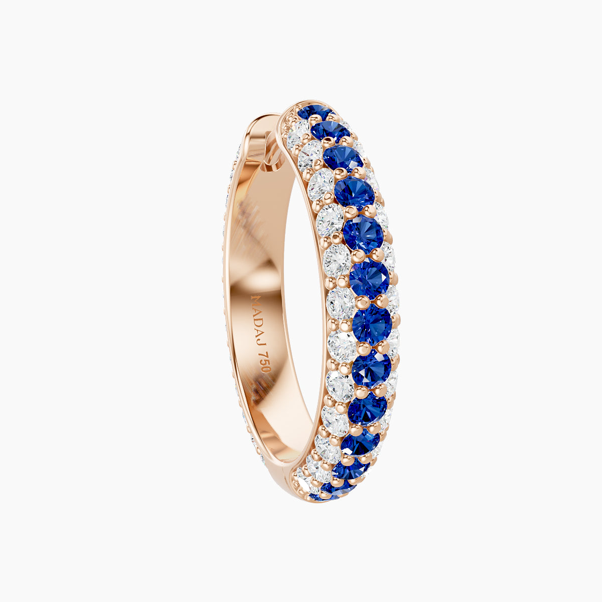 Theia | 18k Rose Gold 11 mm Pave Sapphire & Diamond Hoop Piercing