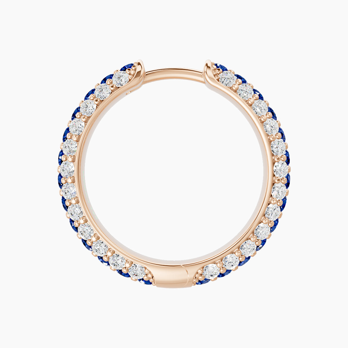 Theia | 18k Rose Gold 11 mm Pave Sapphire & Diamond Hoop Piercing
