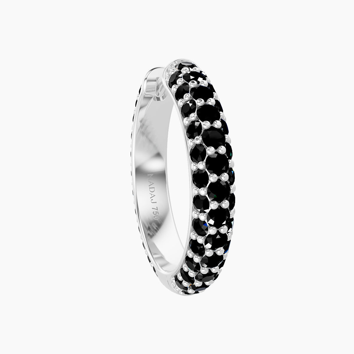 Theia | 18k White Gold 11 mm Pave Black Diamond Hoop Piercing
