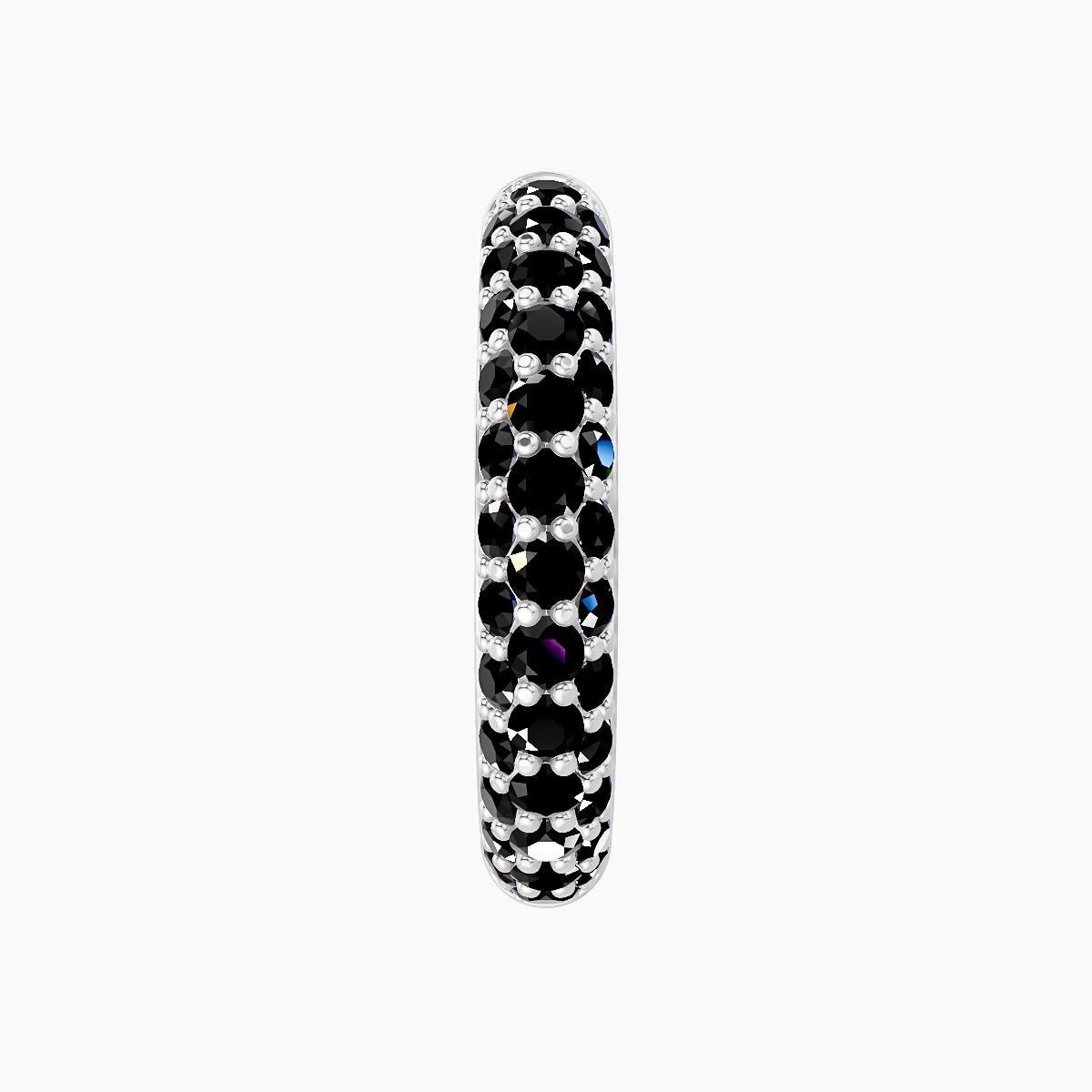 Theia | 18k White Gold 11 mm Pave Black Diamond Hoop Piercing