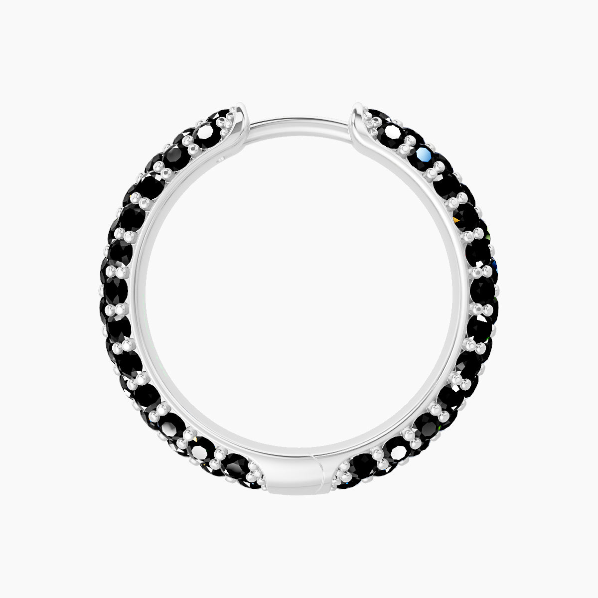 Theia | 18k White Gold 11 mm Pave Black Diamond Hoop Piercing