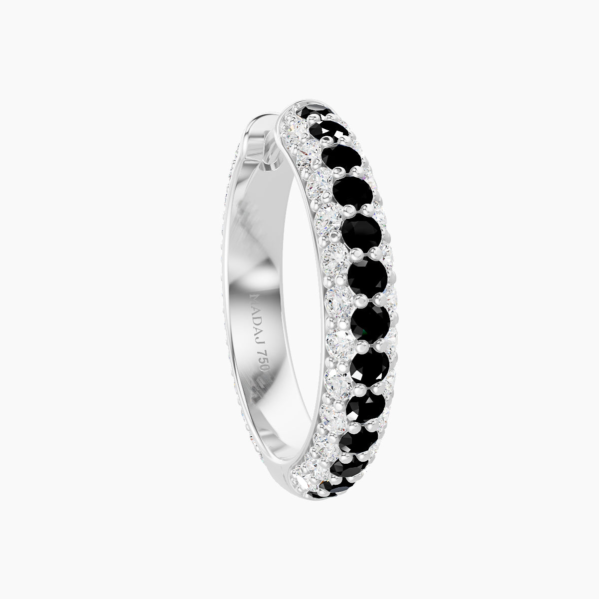 Theia | 18k White Gold 11 mm Pave Black Diamond & Diamond Hoop Piercing