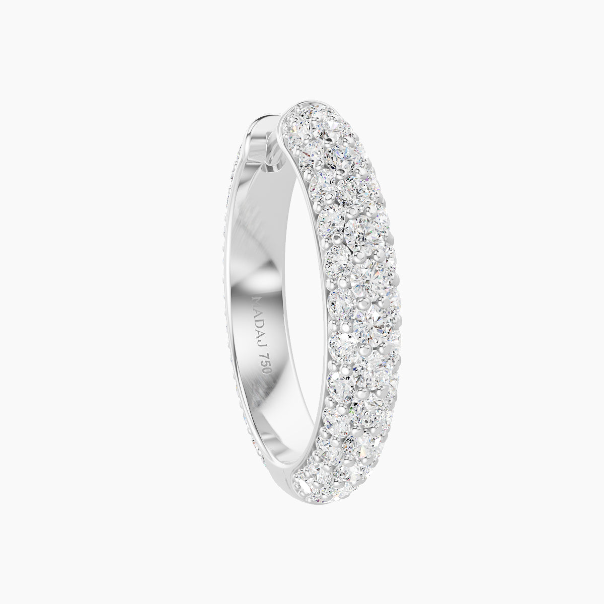 Theia | 18k White Gold 11 mm Pave Diamond Hoop Piercing