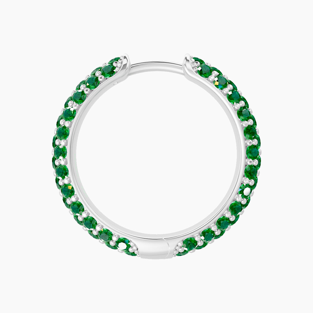 Theia | 18k White Gold 11 mm Pave Emerald Hoop Piercing