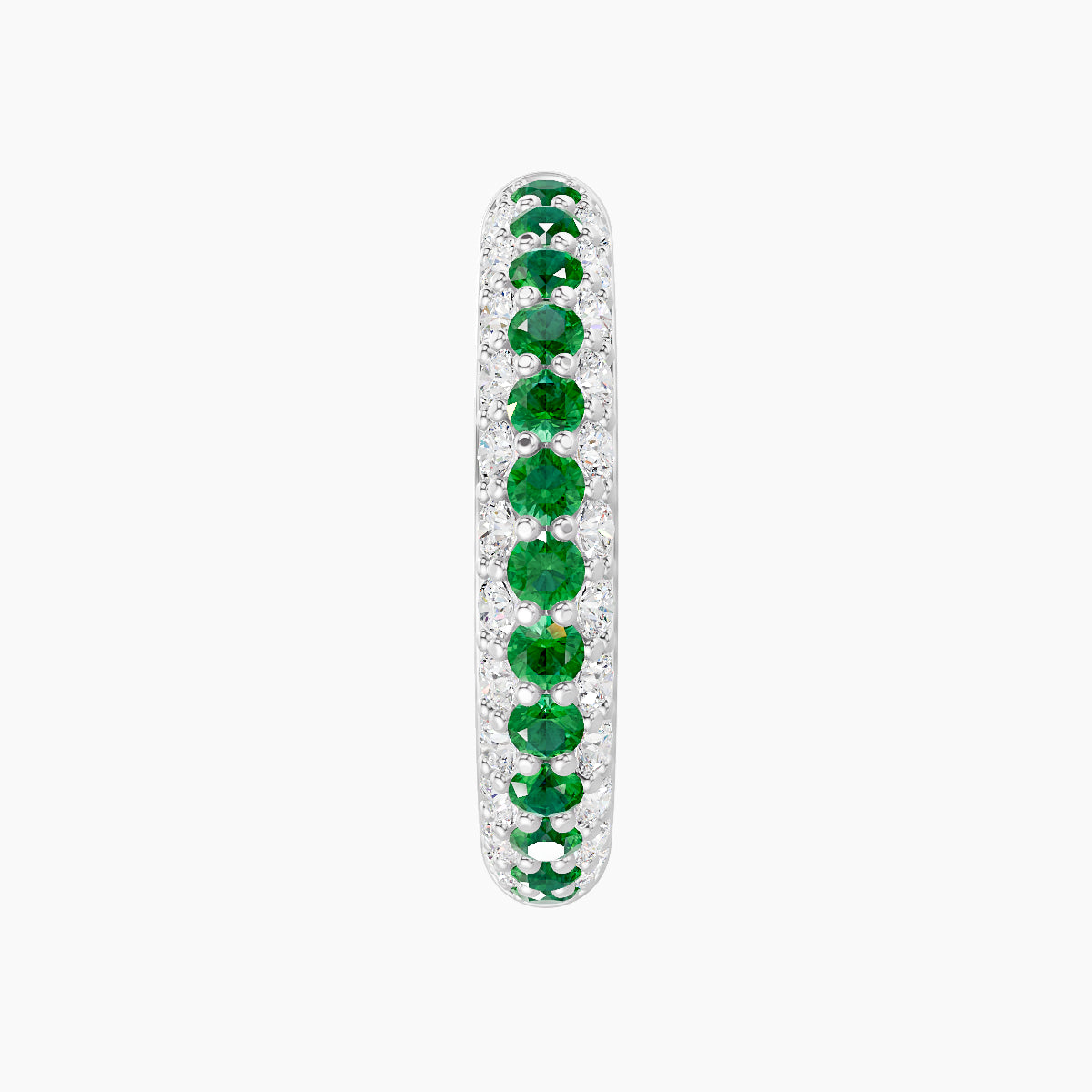 Theia | 18k White Gold 11 mm Pave Emerald & Diamond Hoop Piercing