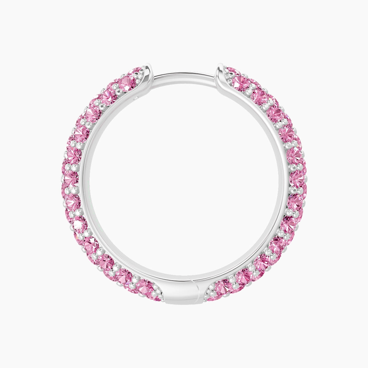 Theia | 18k White Gold 11 mm Pave Pink Sapphire Hoop Piercing