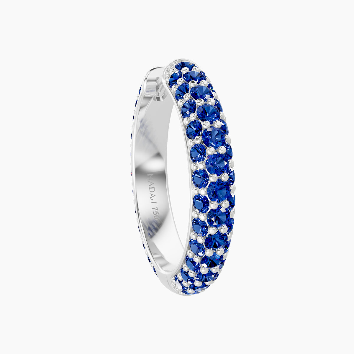Theia | 18k White Gold 11 mm Pave Sapphire Hoop Piercing
