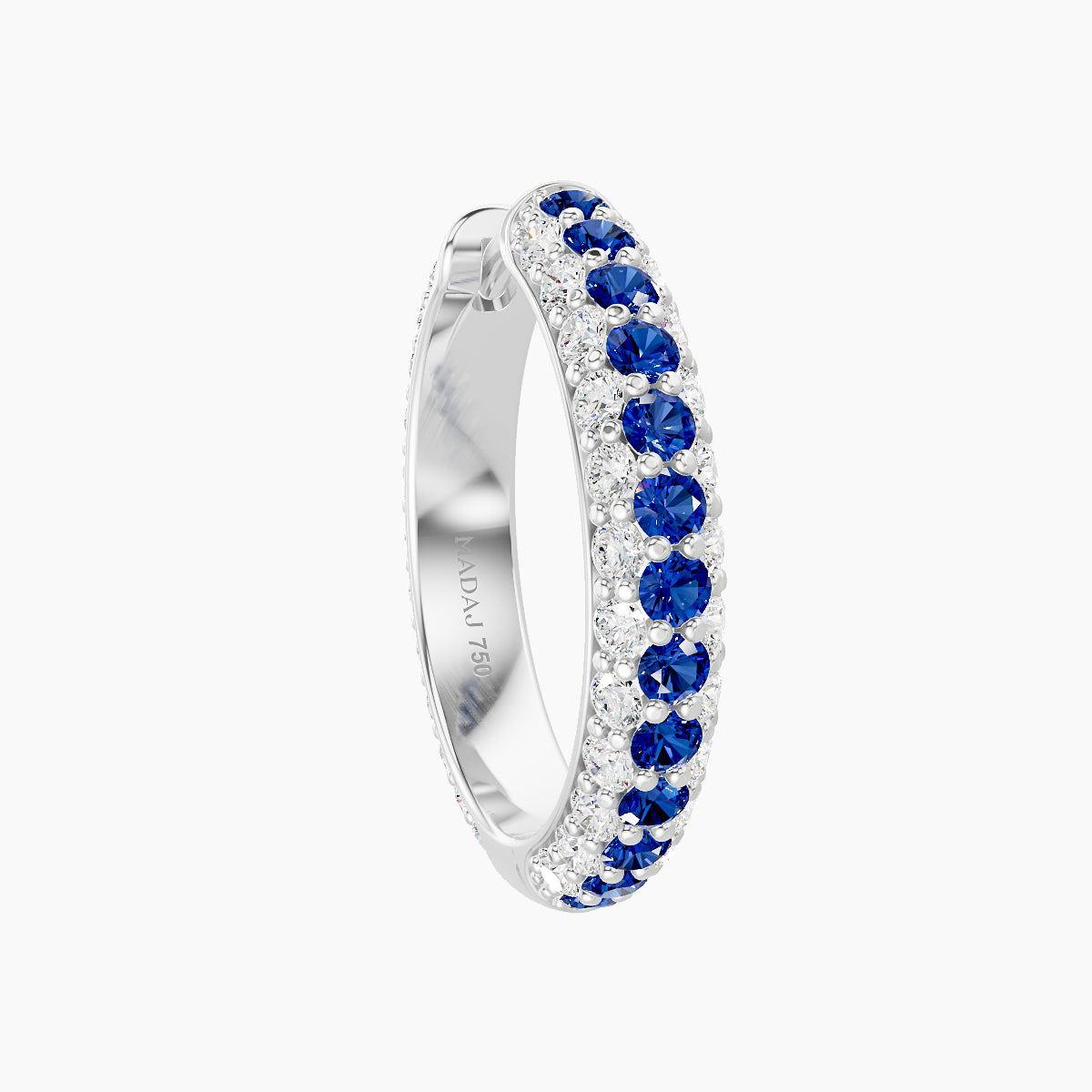 Theia | 18k White Gold 11 mm Pave Sapphire & Diamond Hoop Piercing
