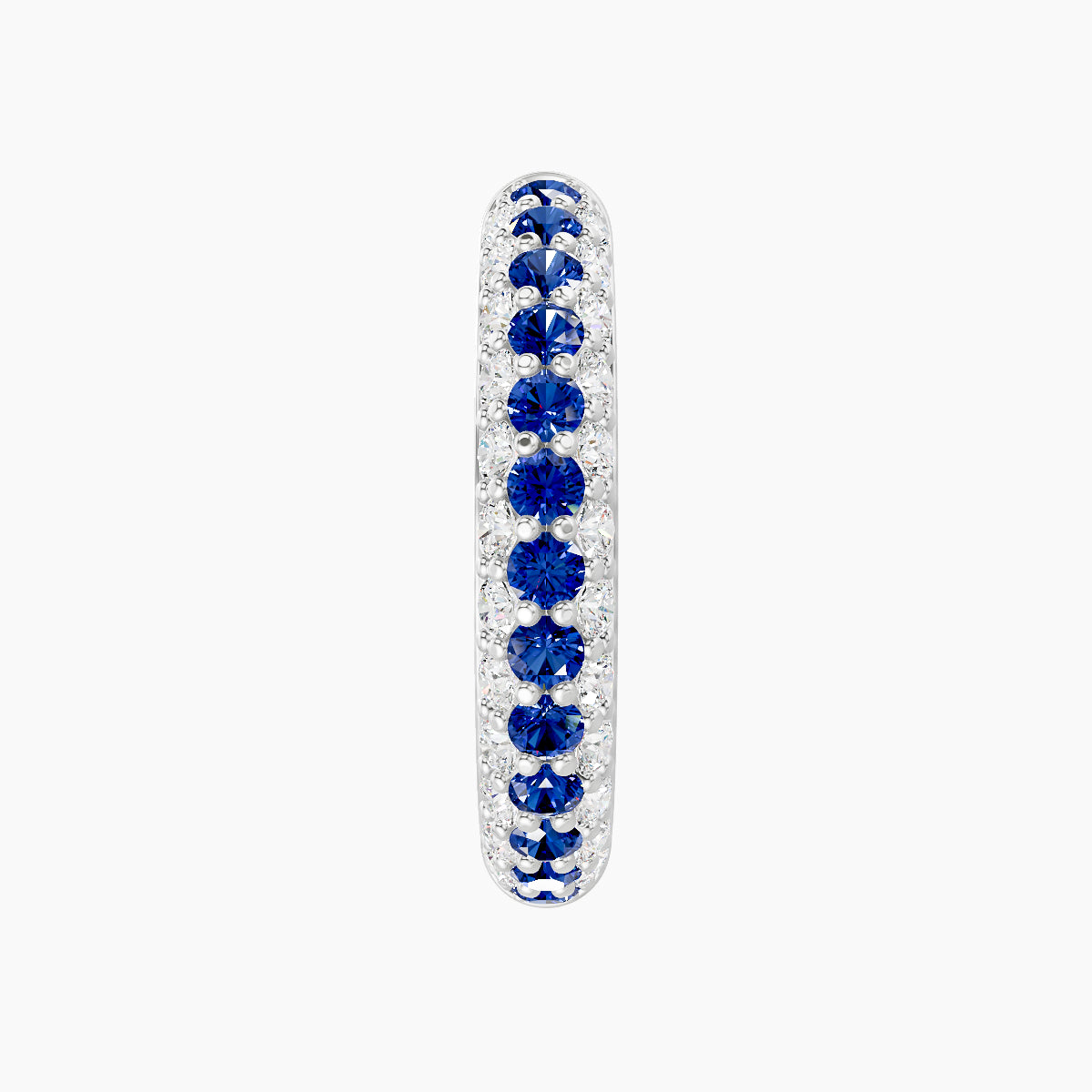 Theia | 18k White Gold 11 mm Pave Sapphire & Diamond Hoop Piercing