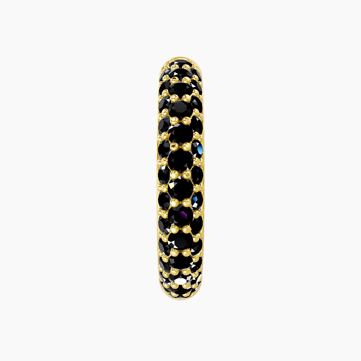 Theia | 18k Yellow Gold 11 mm Pave Black Diamond Hoop Piercing
