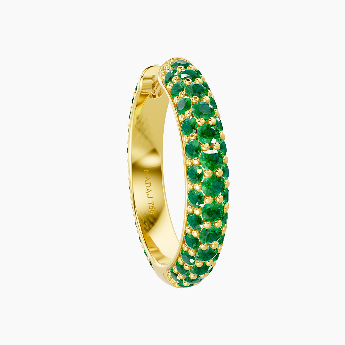Theia | 18k Yellow Gold 11 mm Pave Emerald Hoop Piercing