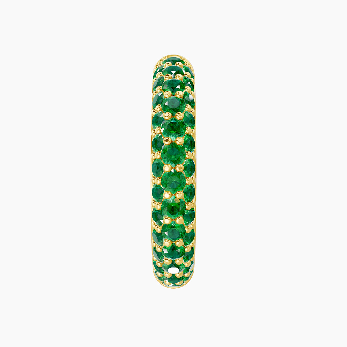 Theia | 18k Yellow Gold 11 mm Pave Emerald Hoop Piercing