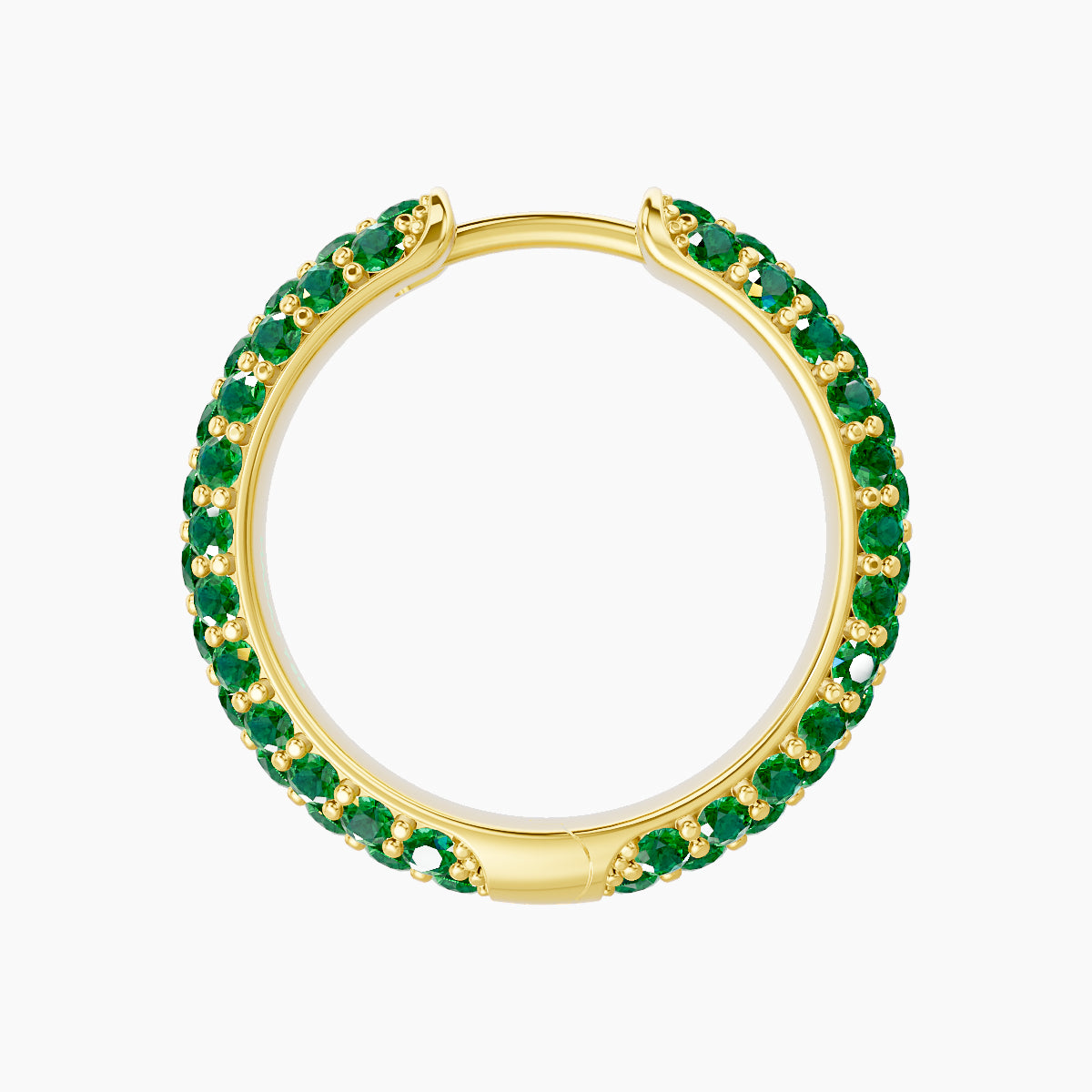 Theia | 18k Yellow Gold 11 mm Pave Emerald Hoop Piercing