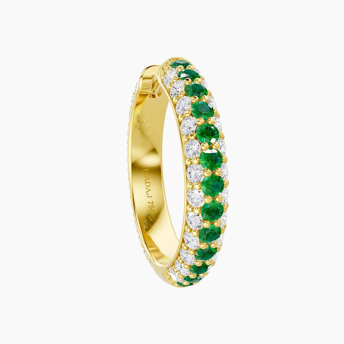 Theia | 18k Yellow Gold 11 mm Pave Emerald & Diamond Hoop Piercing