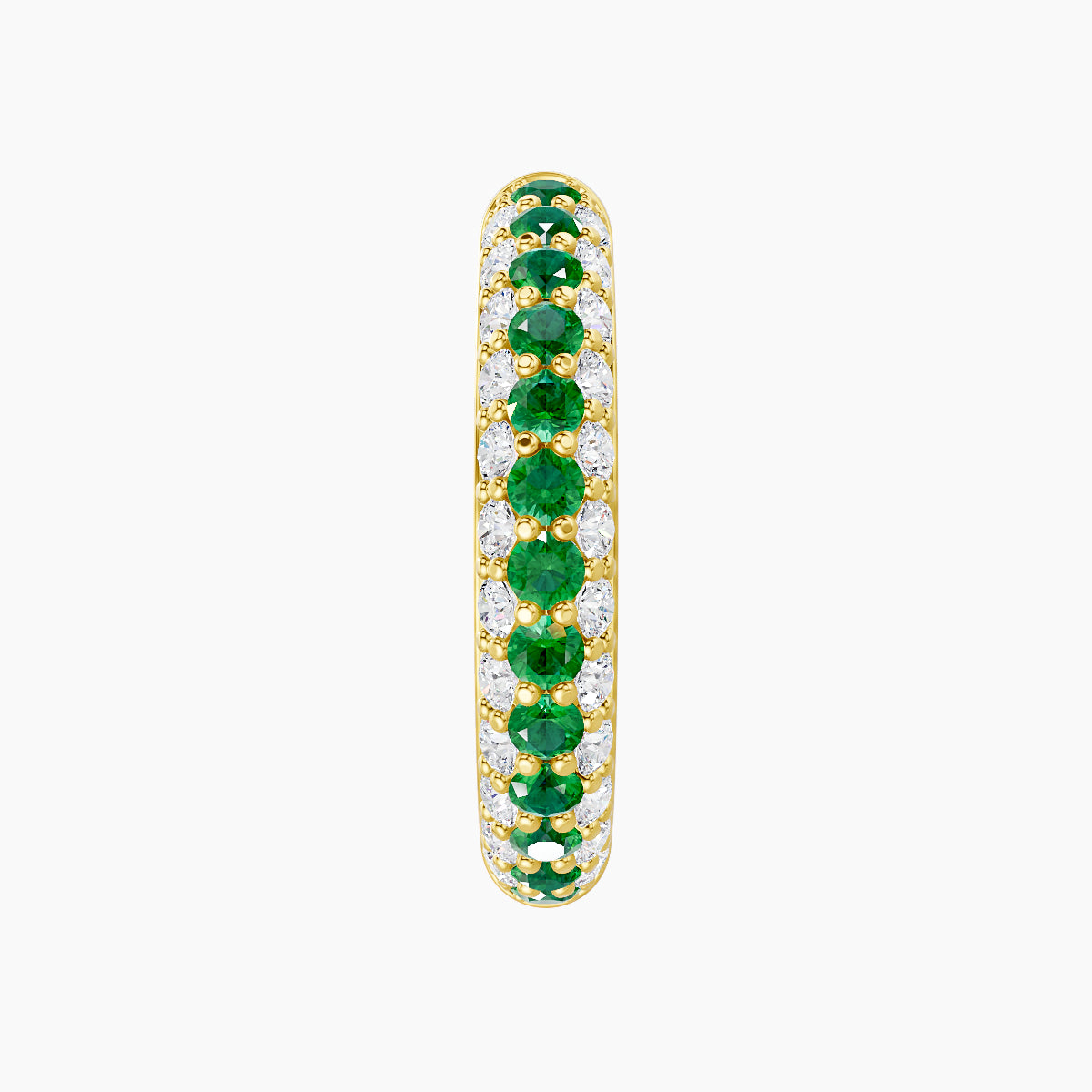 Theia | 18k Yellow Gold 11 mm Pave Emerald & Diamond Hoop Piercing