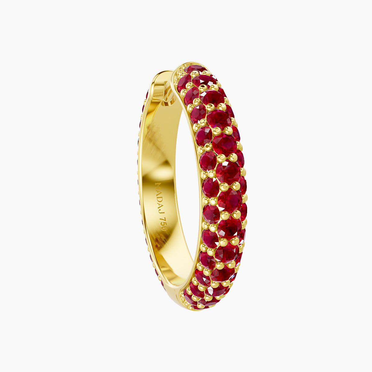 Theia | 18k Yellow Gold 11 mm Pave Ruby Hoop Piercing