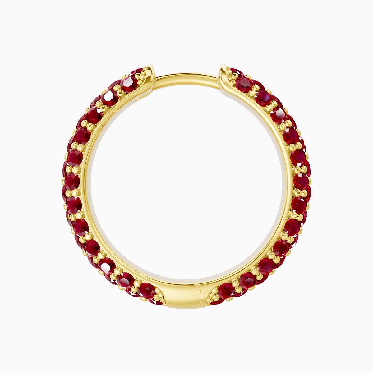 Theia | 18k Yellow Gold 11 mm Pave Ruby Hoop Piercing