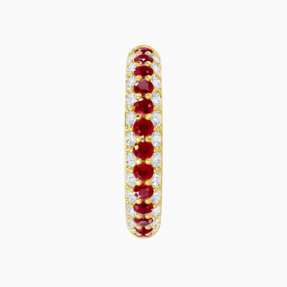 Theia | 18k Yellow Gold 11 mm Pave Ruby & Diamond Hoop Piercing