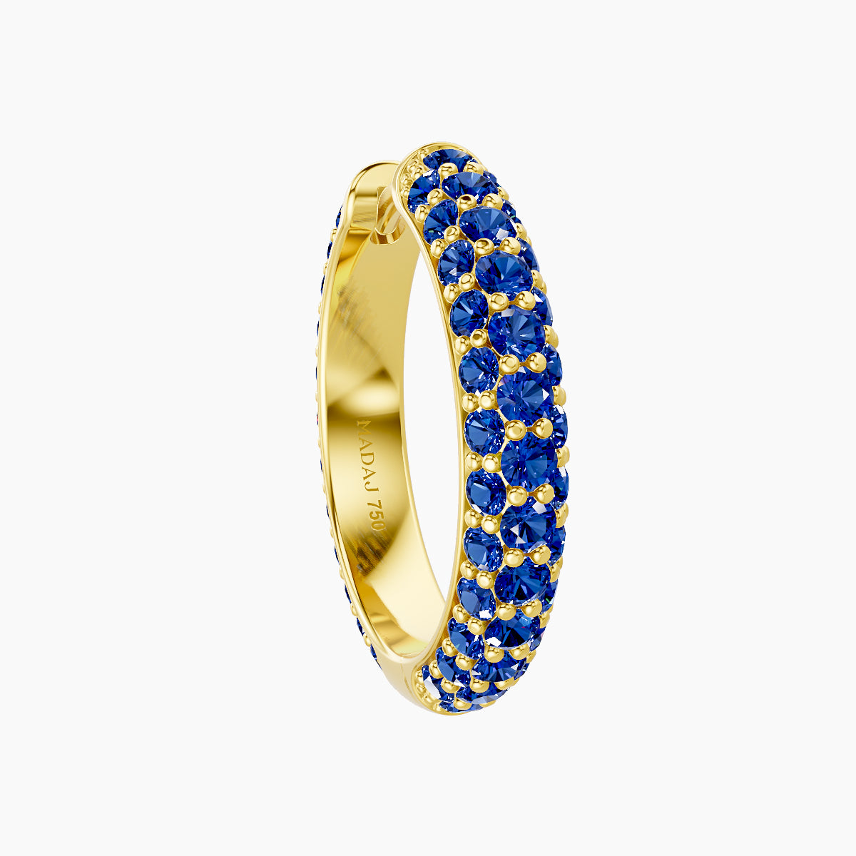 Theia | 18k Yellow Gold 11 mm Pave Sapphire Hoop Piercing