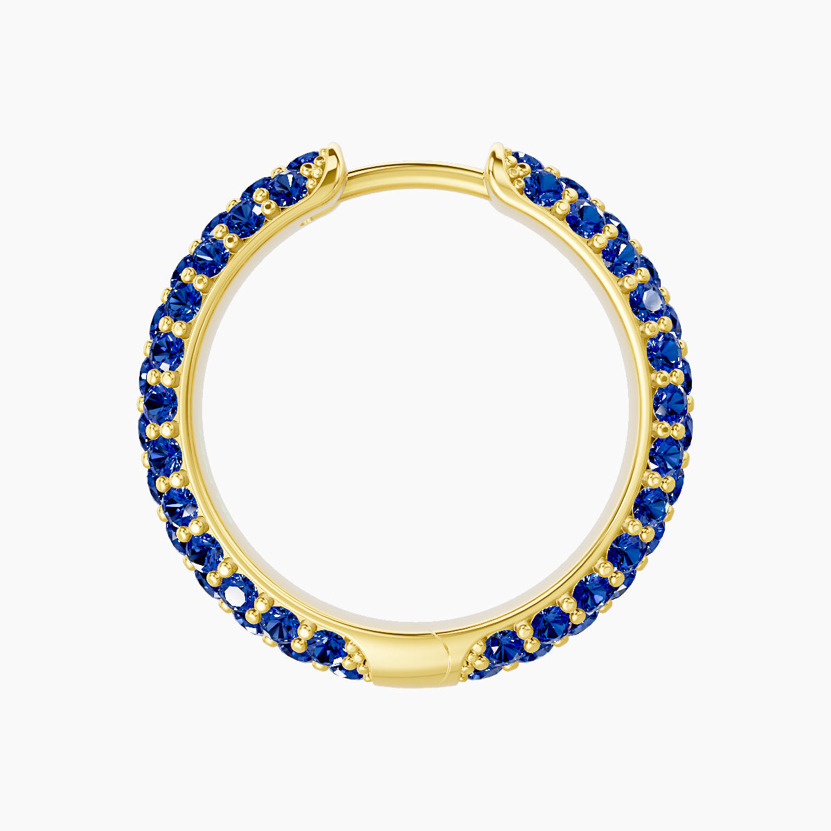 Theia | 18k Yellow Gold 11 mm Pave Sapphire Hoop Piercing