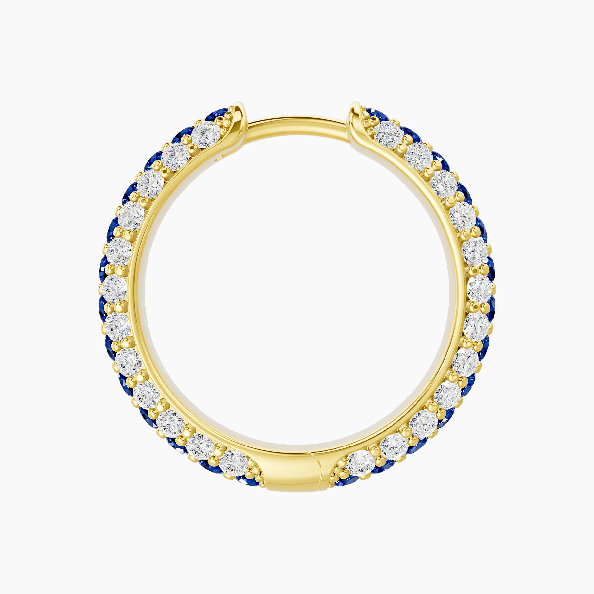 Theia | 18k Yellow Gold 11 mm Pave Sapphire & Diamond Hoop Piercing