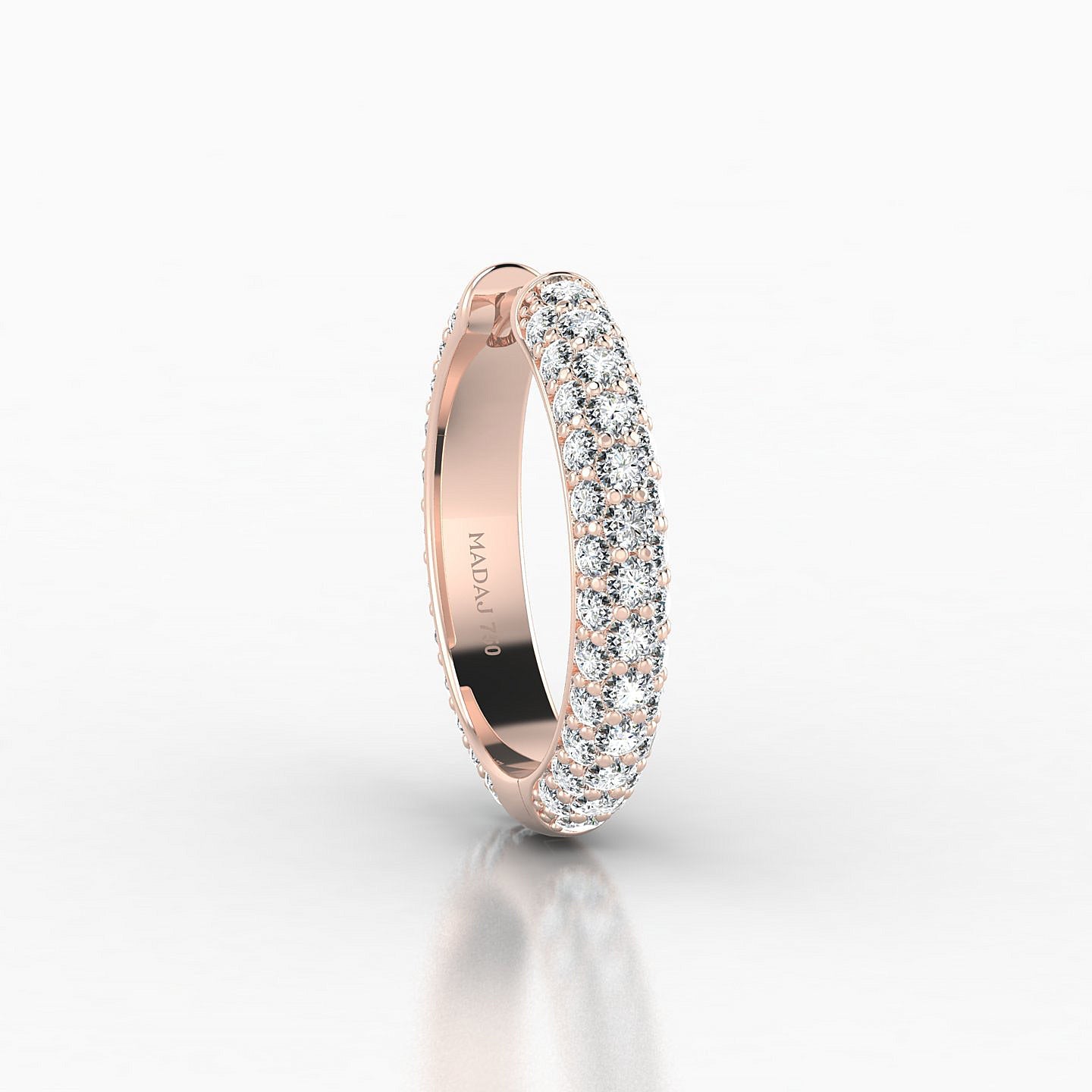 Theia | 18k Rose Gold 11 mm Pave Diamond Hoop Piercing