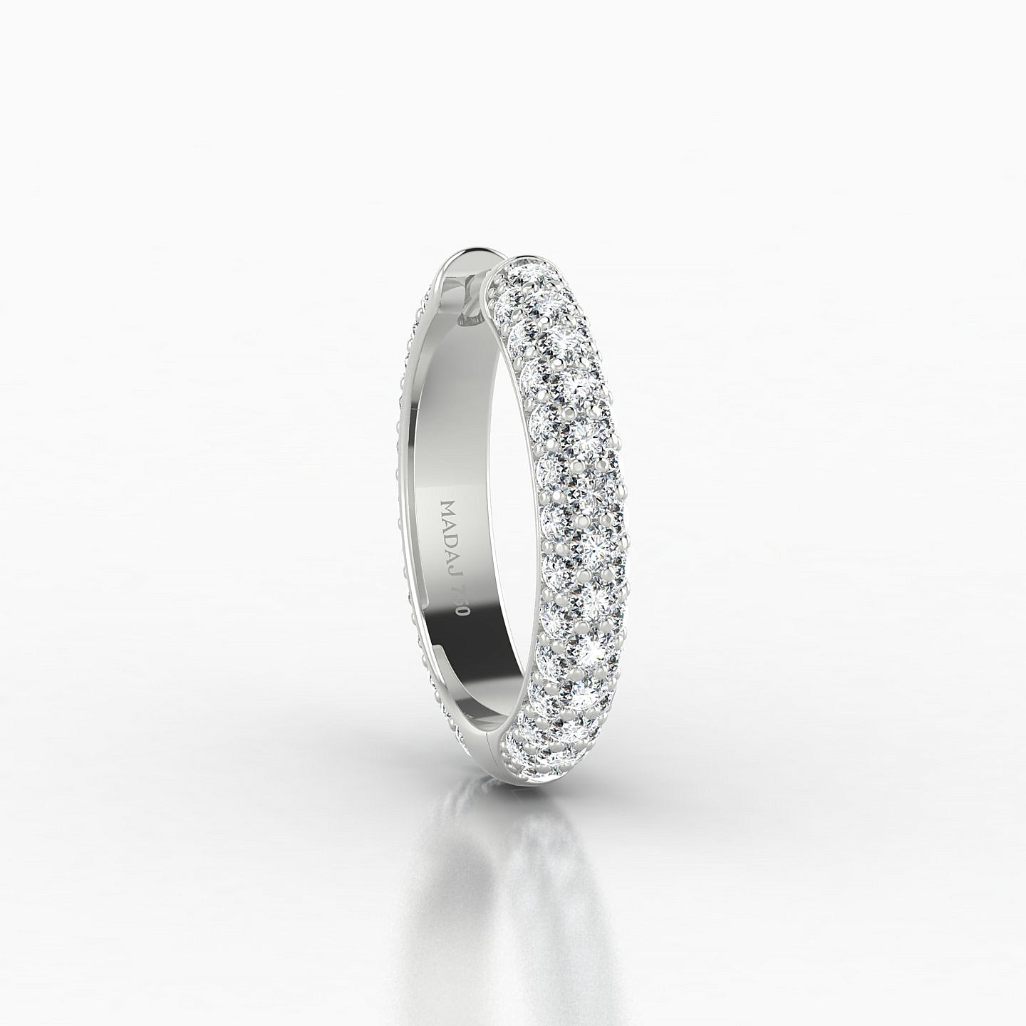 Theia | 18k White Gold 11 mm Pave Diamond Hoop Piercing