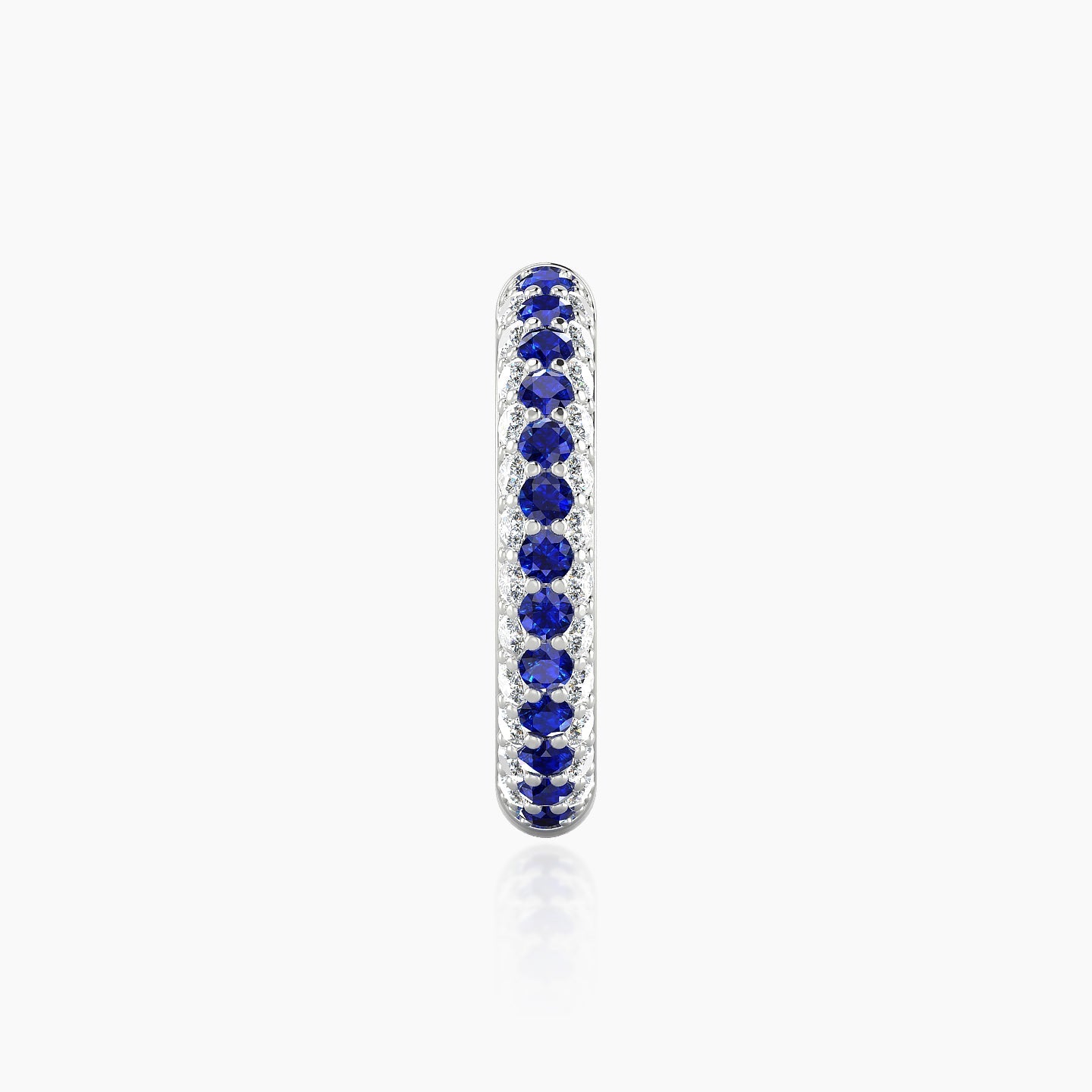 Theia | 18k White Gold 11 mm Pave Sapphire & Diamond Hoop Piercing