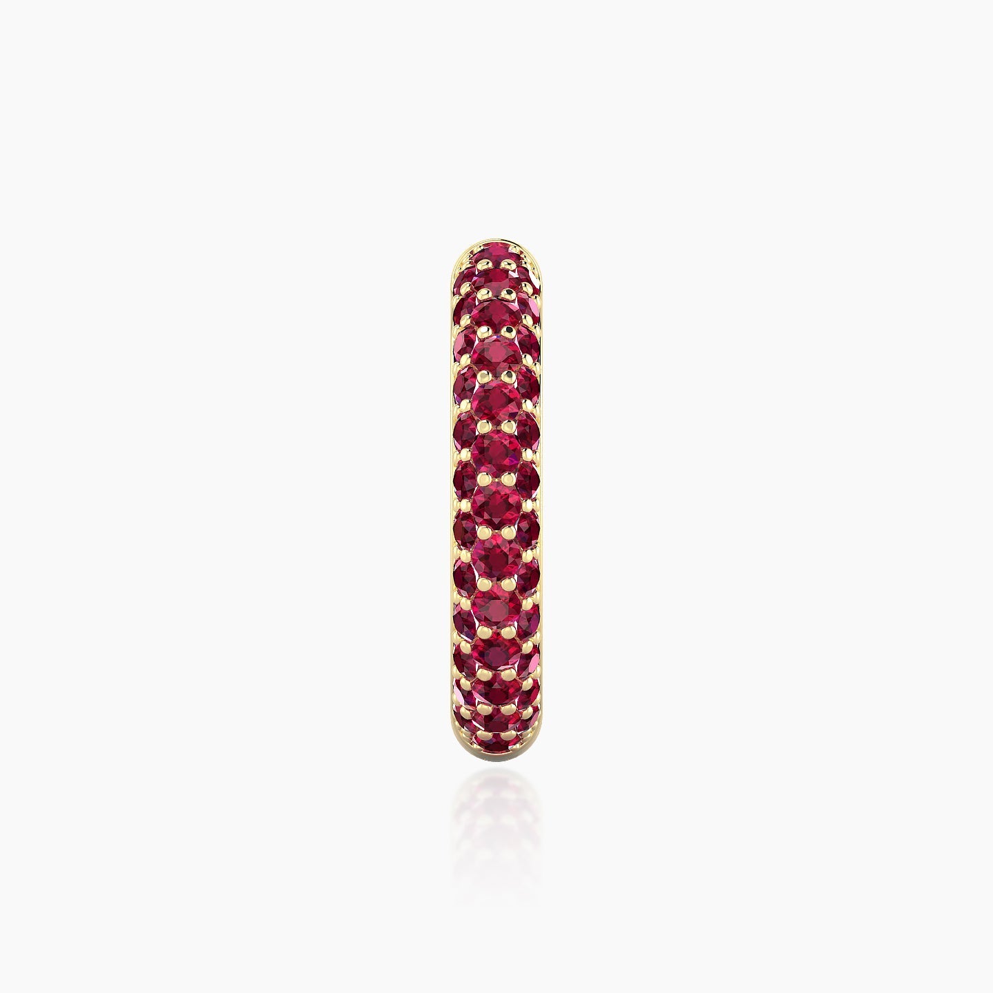 Theia | 18k Yellow Gold 11 mm Pave Ruby Hoop Piercing