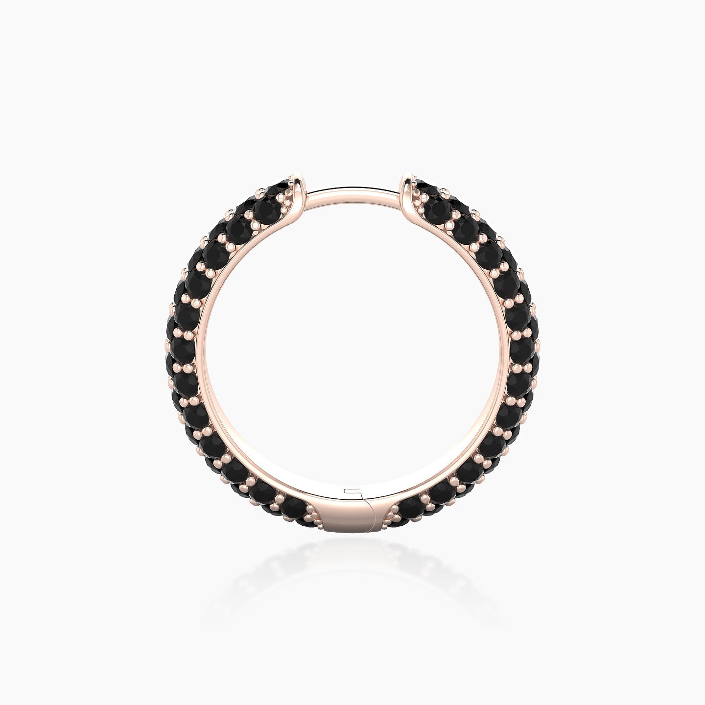 Theia | 18k Rose Gold 11 mm Pave Black Diamond Hoop Piercing