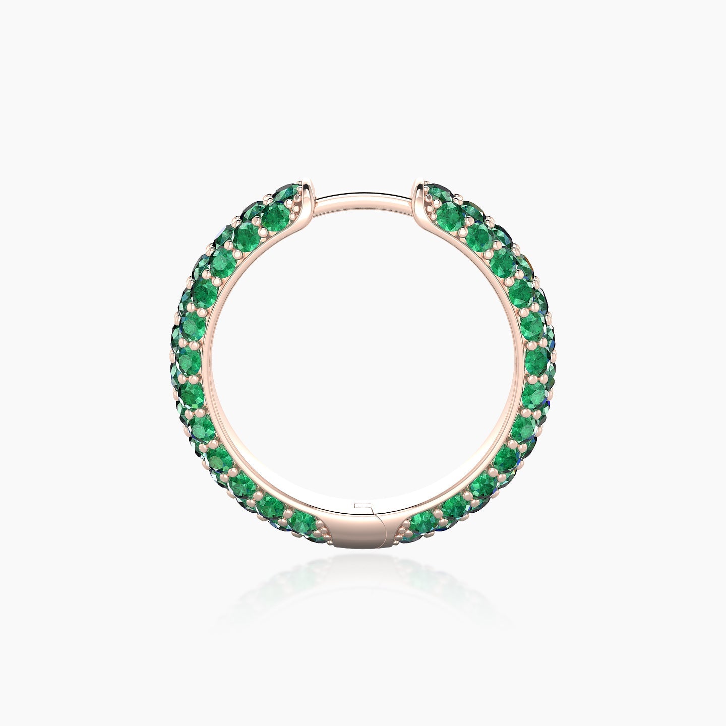 Theia | 18k Rose Gold 11 mm Pave Emerald Hoop Piercing